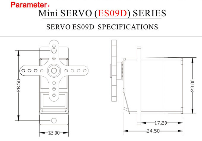 ES09D Series Specific Swash Digital Servos for 450 Helicopter Tail